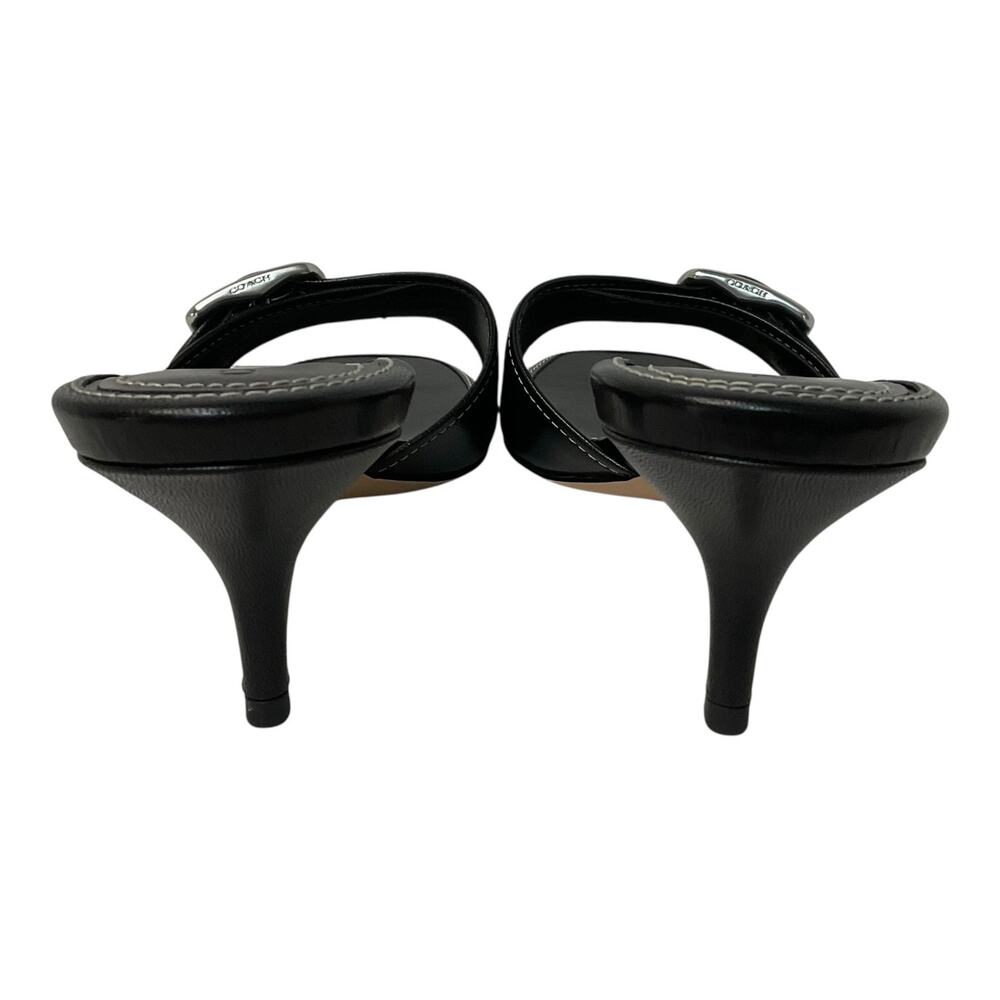 COACH Women's Margot Leather Slip On Sandals Black Size 10 - Picture 3 of 5